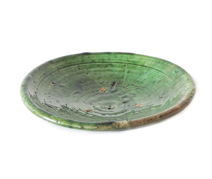 Moroccan Tamegroute medium green plate Ø 17 cm