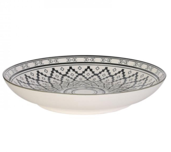 Bord 25,5cm zwart/wit