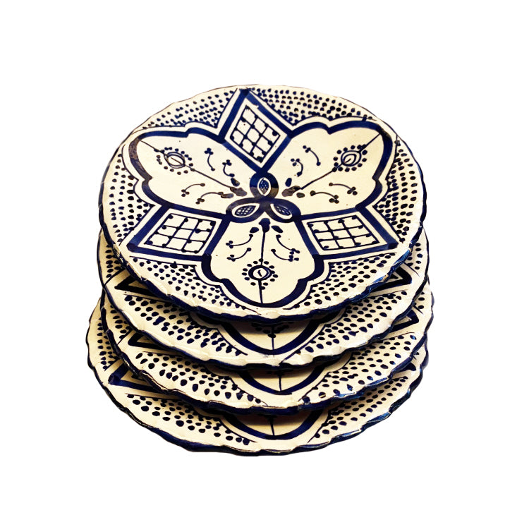 Assiette marocaine bleu et blanc Ø18