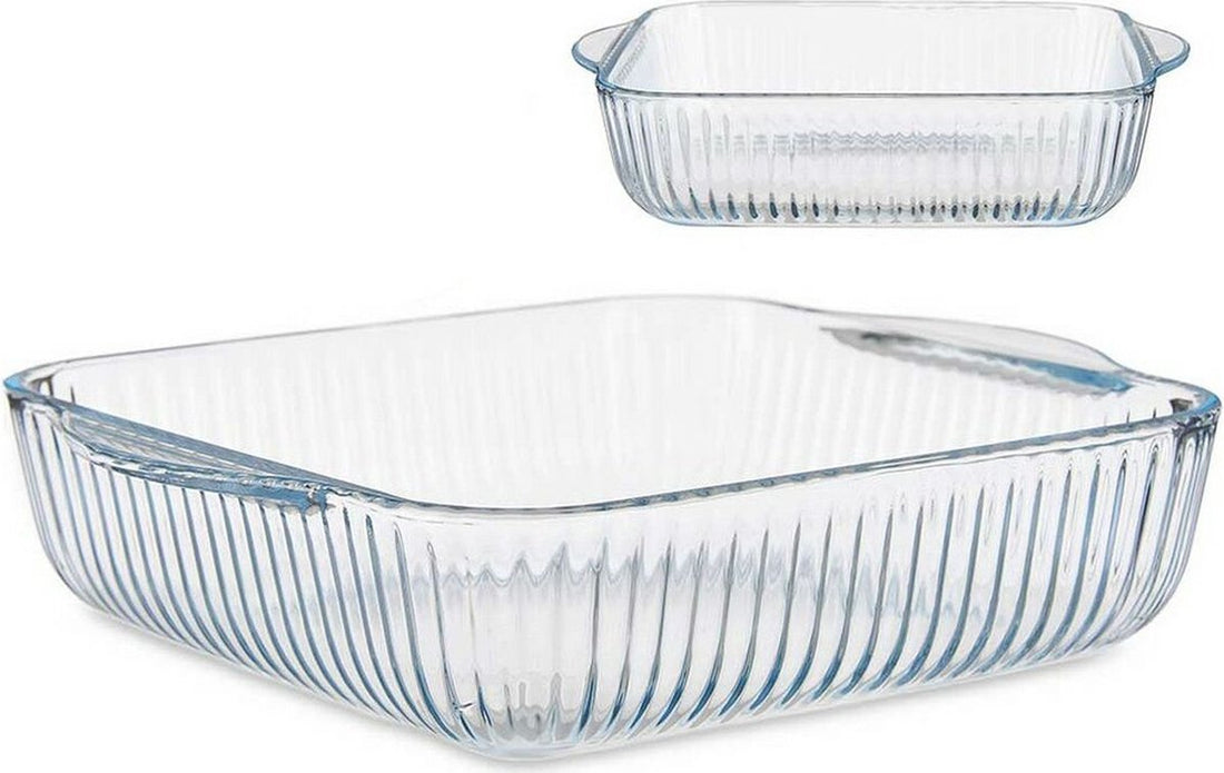 Optica Oven Dish Transparent Borosilicate Glass (21.5 x 6 x 25.2 cm)