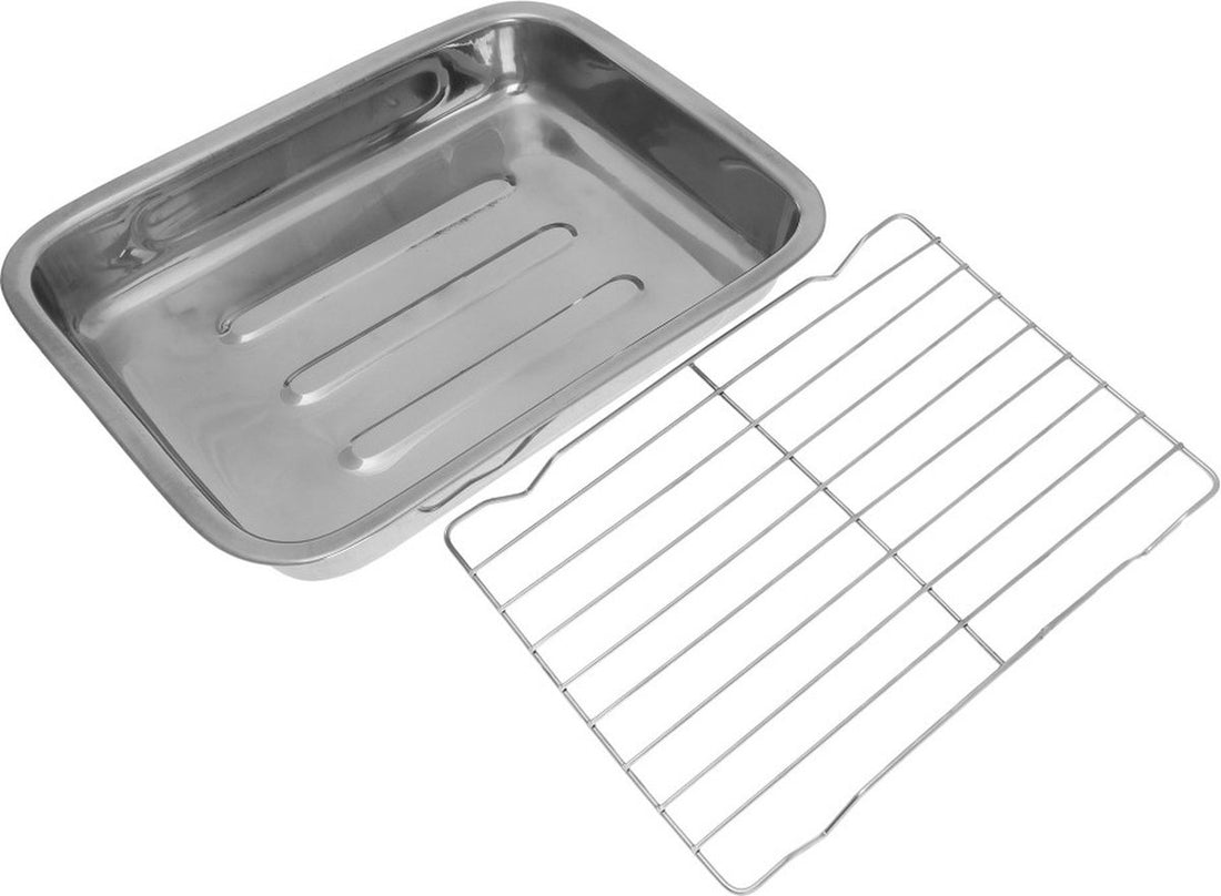 Kinghoff braadblik / bakplaat met rooster – RVS, 36 x 27 x 5,5 cm – foto 2