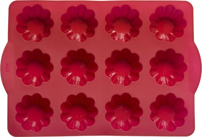 Briochevormen van siliconen, 12 vakjes – met handgrepen, 34,5 x 23,2 cm