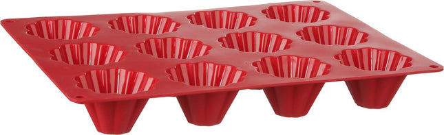 Briochevormen van siliconen, 12 vakjes – met handgrepen, 34,5 x 23,2 cm – foto 2