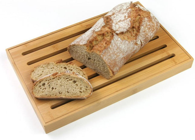 Planche à pain - bambou - ramasse-miettes - 37 x 23,5 x 3 cm