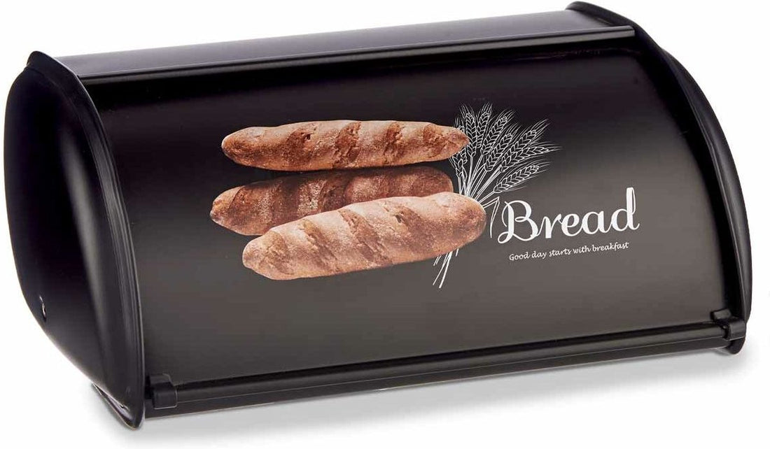 Brotkorb Schwarz Metall (23 x 14,5 x 35,5 cm)