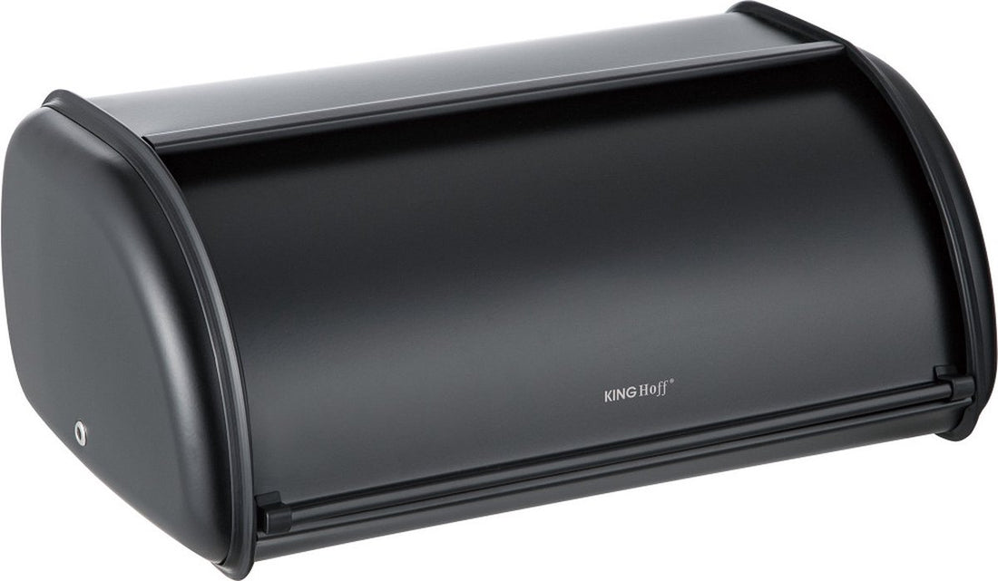 Bread bin - Stainless steel - Black - Retro - 36 x 24 x 15 cm