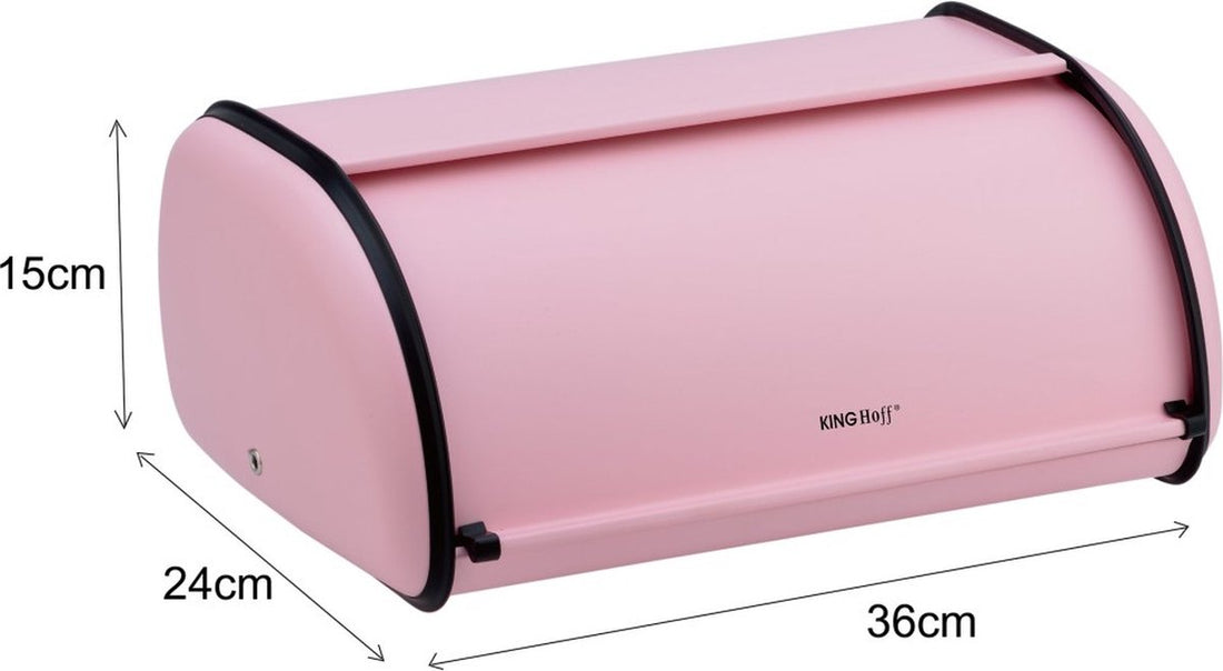 Broodtrommel - RVS - Roze - Retro - 36 x 24 x 15 cm
