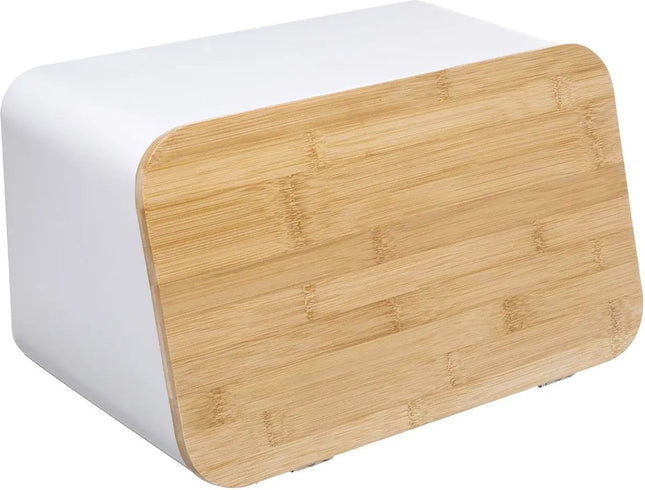 5Five - Bread bin with lid - Metal / bamboo - 37 x 22 x 23 cm