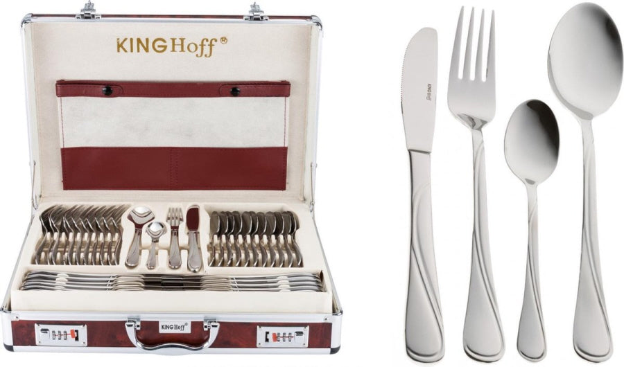 Besteckset - 12 Personen - 72-teilig - Luxuriöser Aufbewahrungskoffer - 18/10