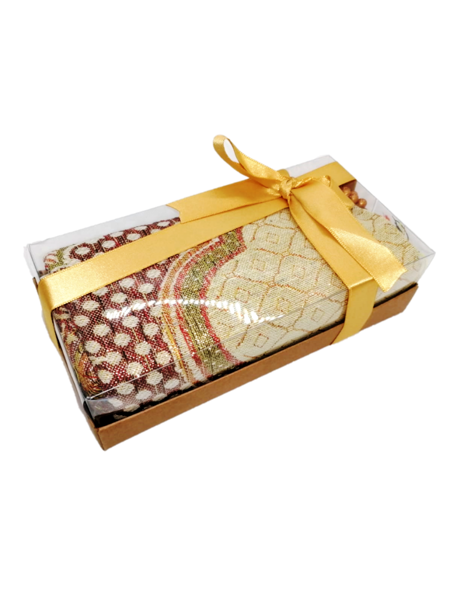 Cadeau Gebedskleed + Tasbeeh Doosje Goud
