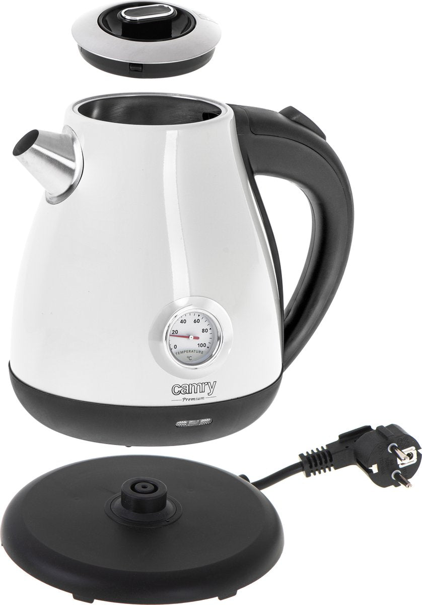 Elektrischer Wasserkocher mit Thermometer – 1,7 Liter – WEISS