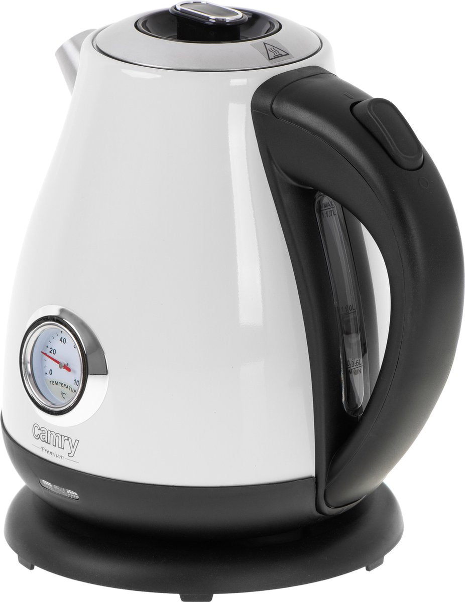 Elektrischer Wasserkocher mit Thermometer – 1,7 Liter – WEISS