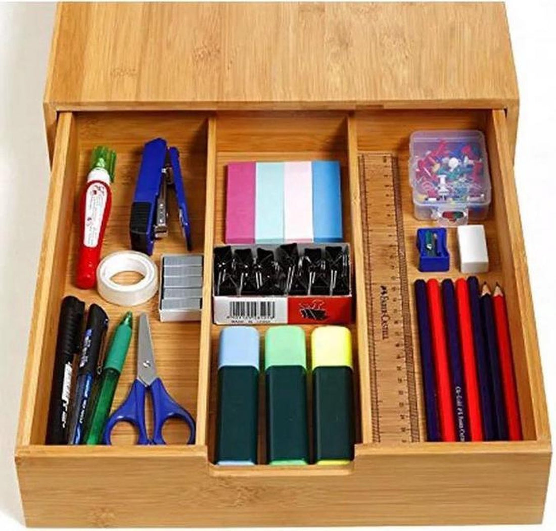 Capsulehouder Bamboe- 2 Lades - Theedoos - Opbergbox
