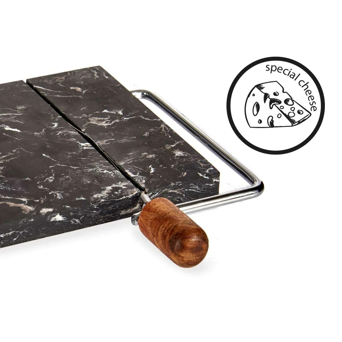 Black marble cheese board with wire