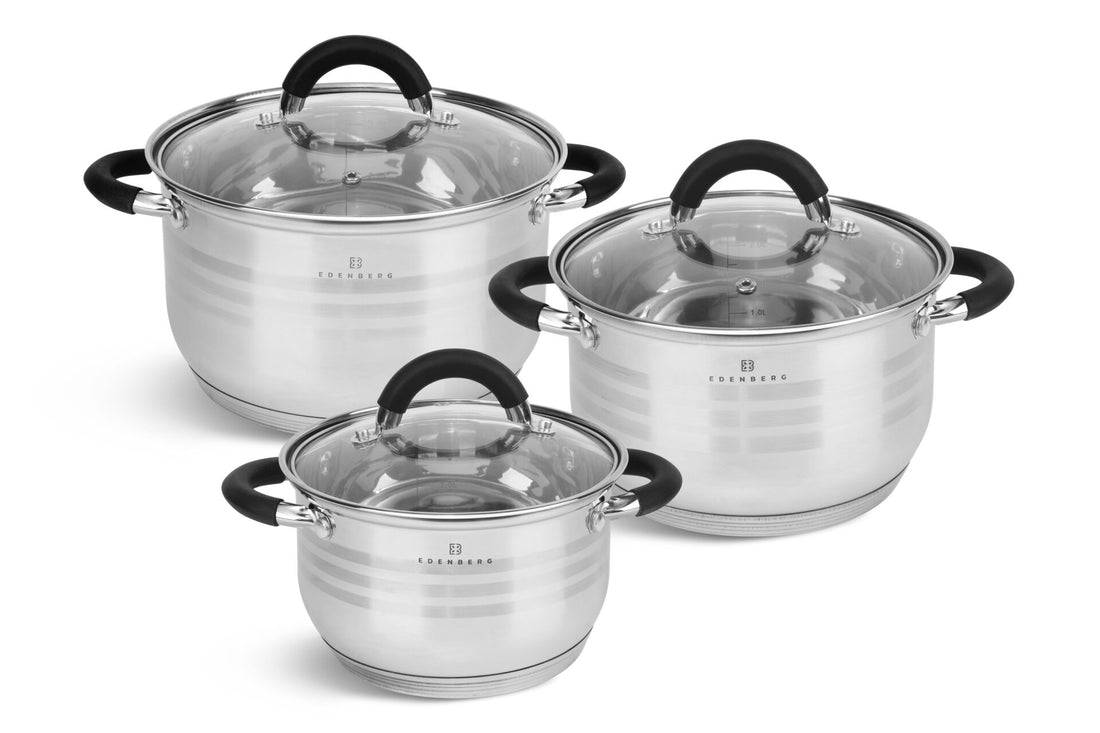 Edënbërg Classic Line - Luxe Pannenset - RVS - 6 delig - Sandwichbodem