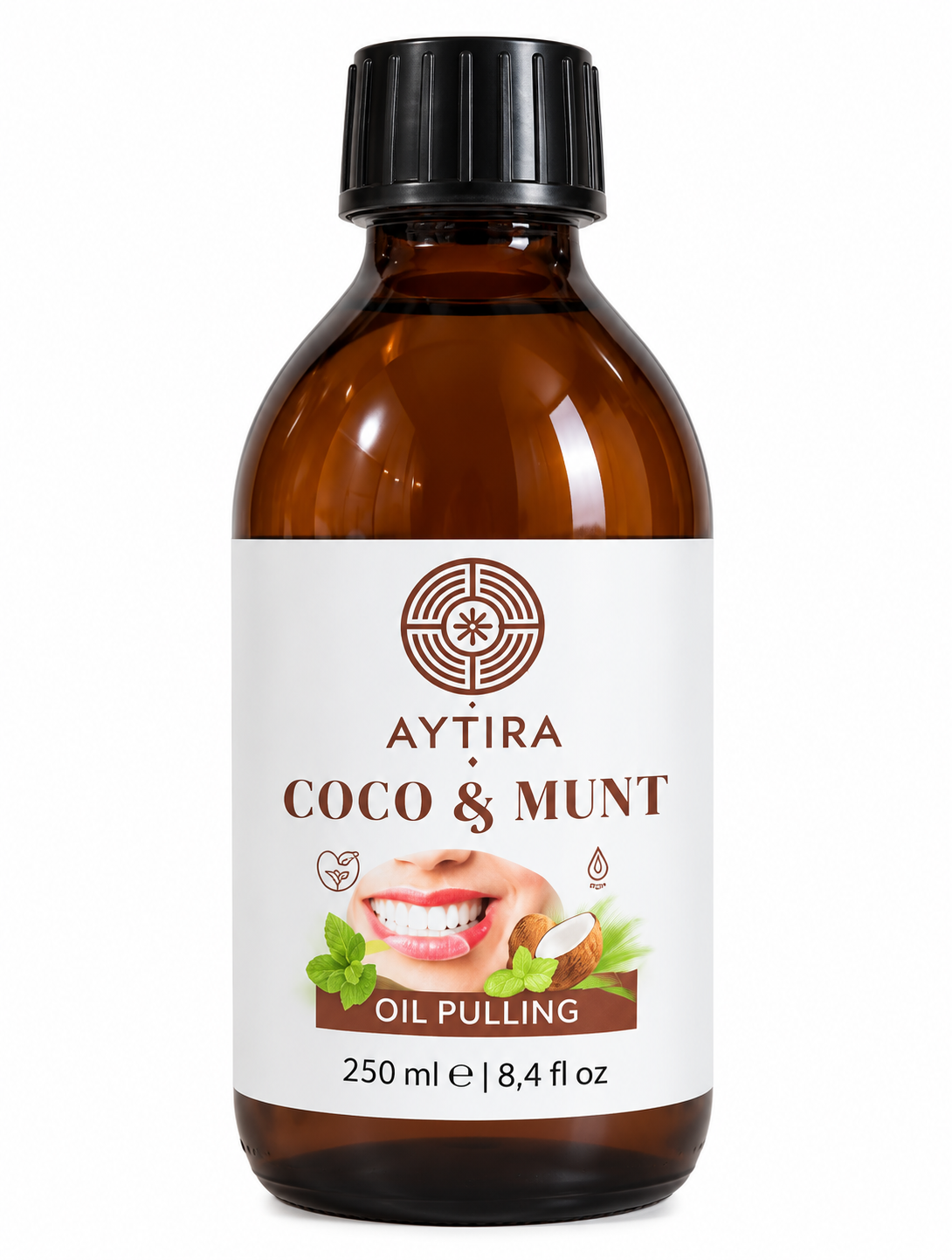 AYTIRA Coco & Munt Mondspoeling – 250 ml – Kokosolie & Munt – Frisse Adem – Dagelijkse Mondverzorging