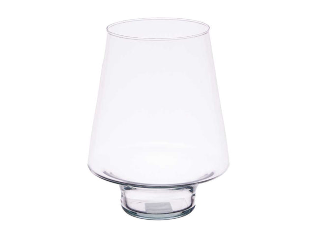 Glazen vaas op voet – conische vaas van gerecycled glas, 20 x 20 x 25 cm – foto 2