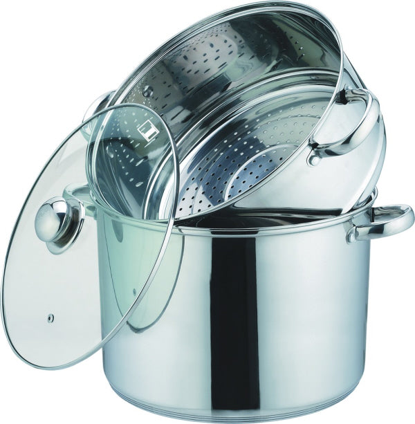 Couscoussier RVS 3-delig – Marokkaanse couscous pan, ook inductie, 4 tot 15 L