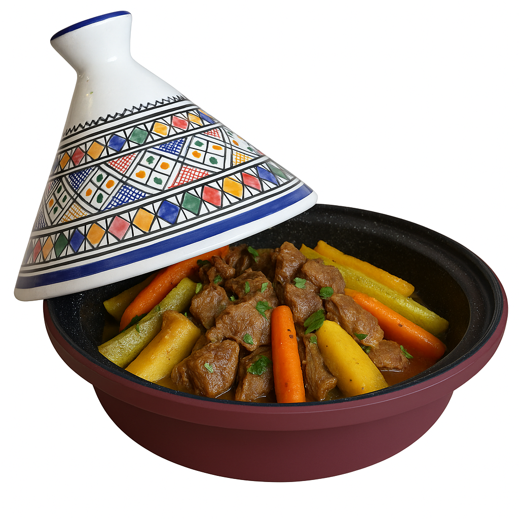 Cuilina tajine 30 cm voor inductie – handbeschilderd deksel met mozaïekmotief – foto 2