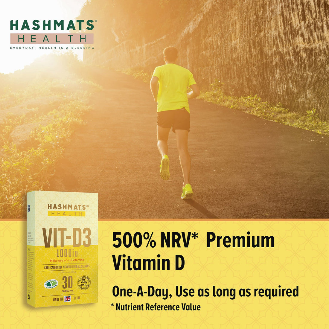 Halal-zertifiziertes Vitamin D 1000 IE - Vit-D3 von HASHMATS®