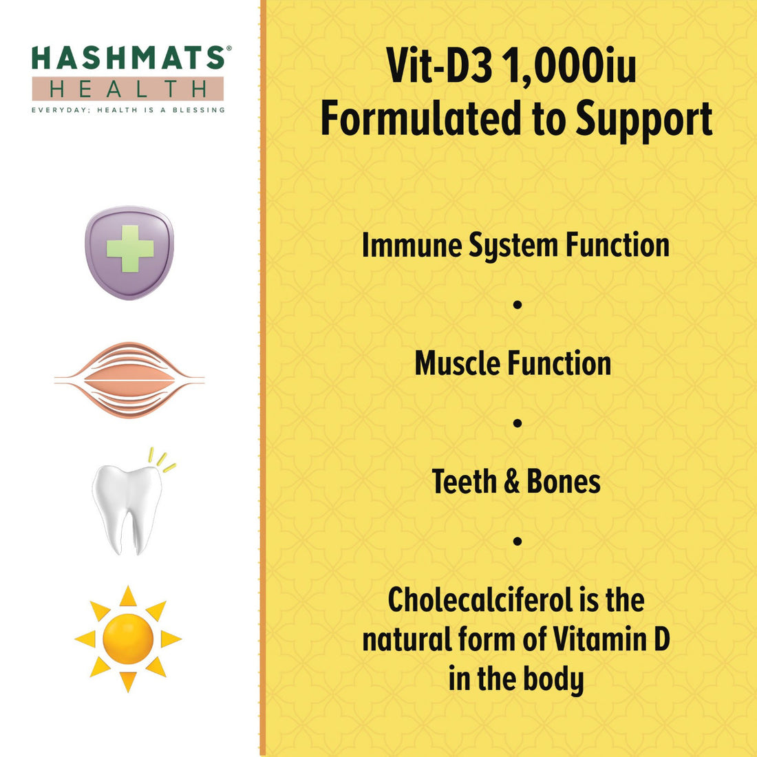 Halal-zertifiziertes Vitamin D 1000 IE - Vit-D3 von HASHMATS®
