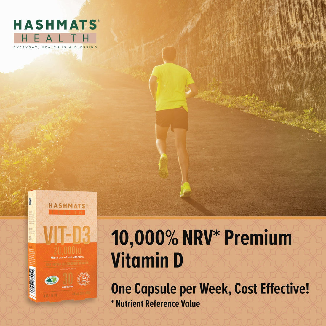 Certifié Halal - Vitamine D 20000 UI - Vit-D3 par HASHMATS®