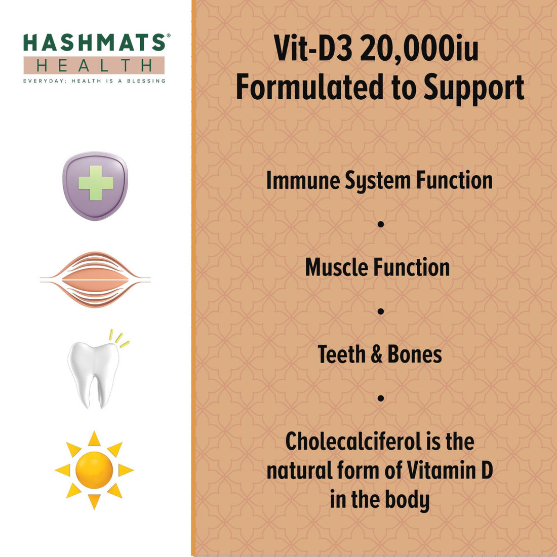 Certifié Halal - Vitamine D 20000 UI - Vit-D3 par HASHMATS®