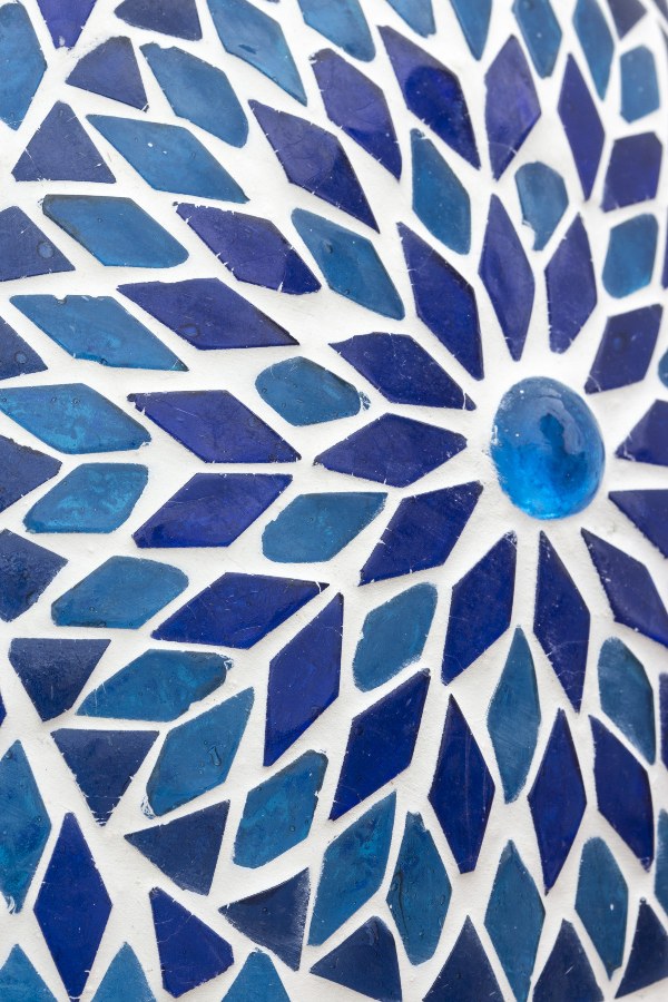 Orientalische Deckenlampe Mosaik blau 24 cm