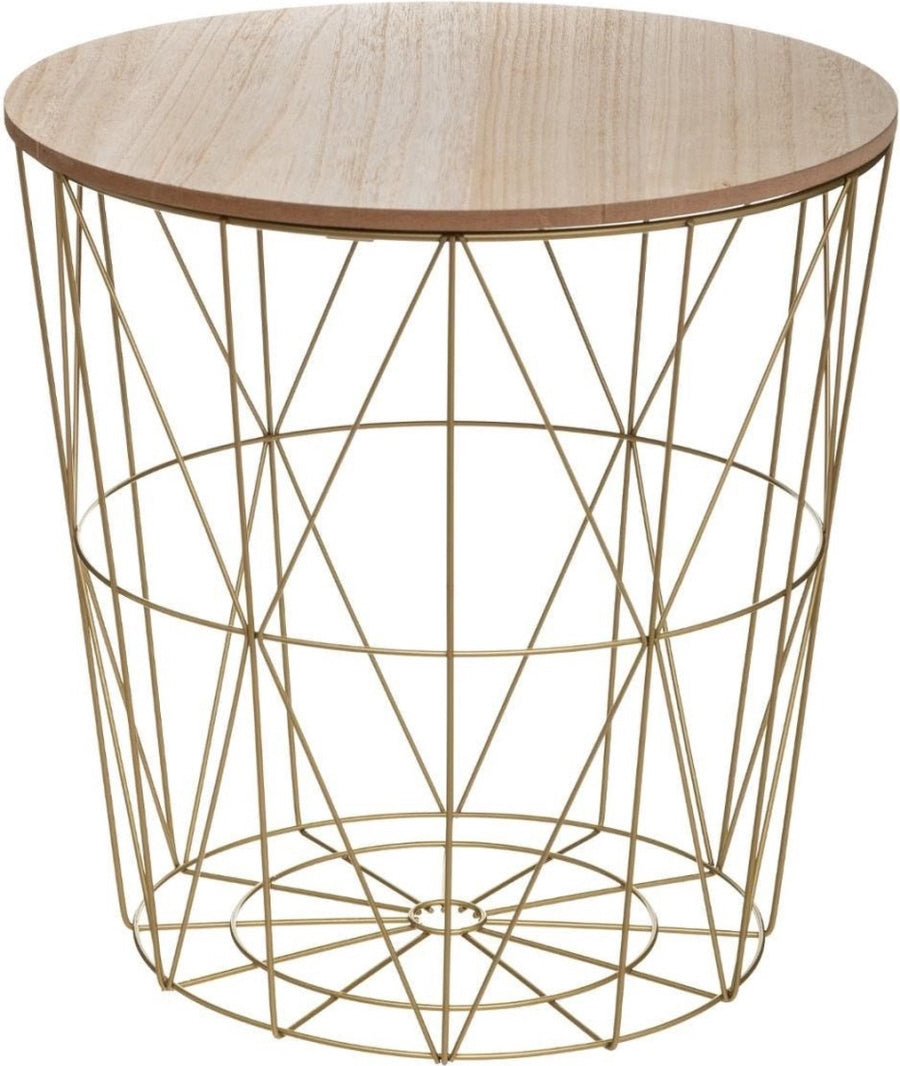 Goldener Beistelltisch - 39.5 x 41cm - Holz/Metall