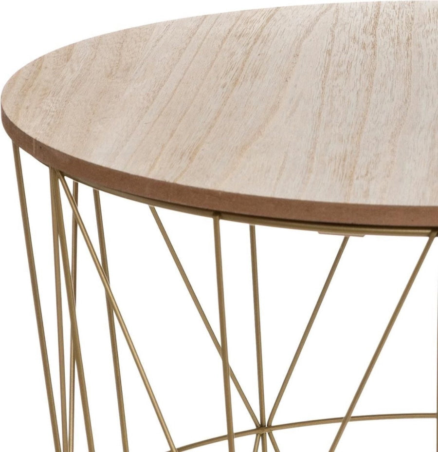 Goldener Beistelltisch - 39.5 x 41cm - Holz/Metall