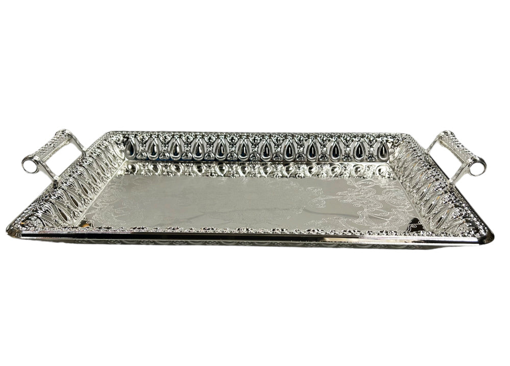 Tablett rechteckig silber 34x48 cm