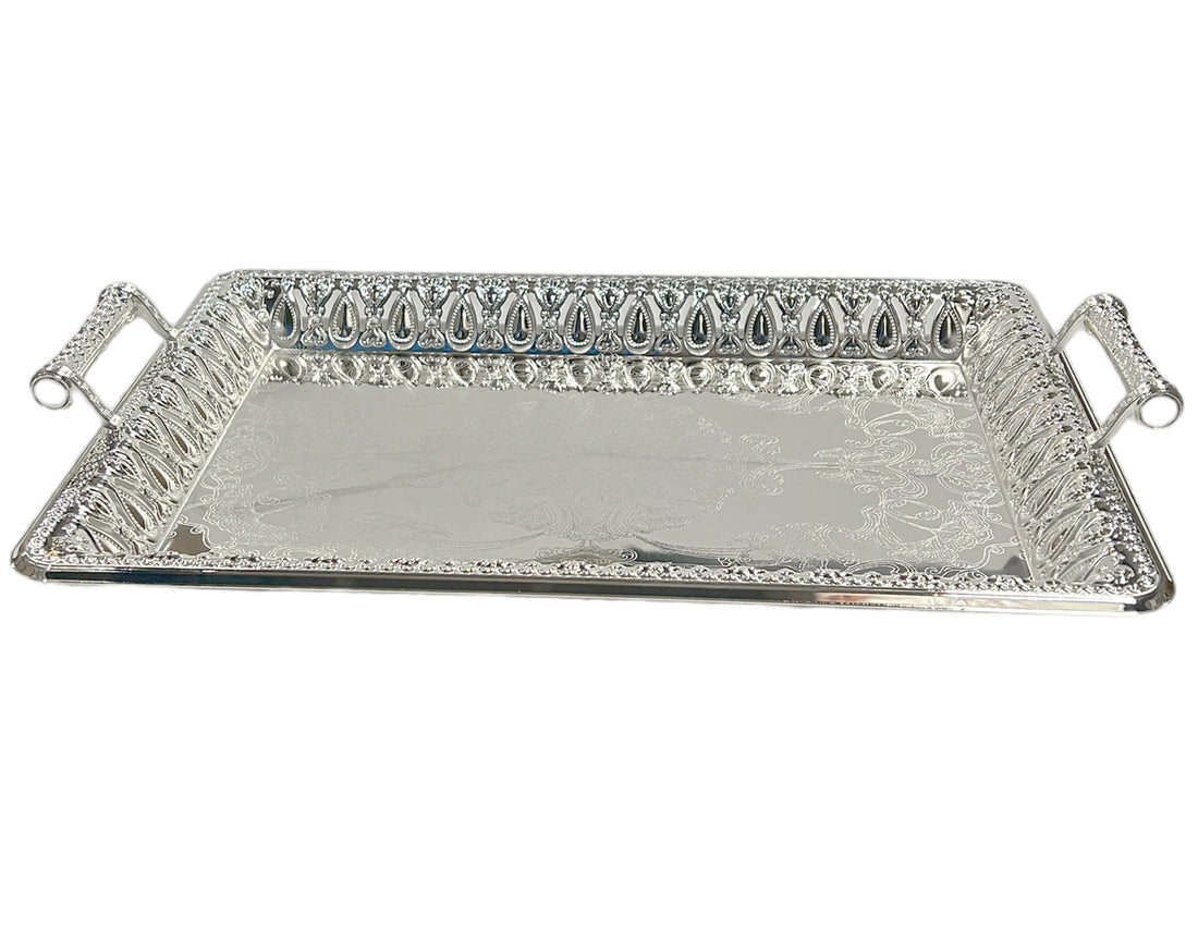 Tablett rechteckig silber 34x48 cm