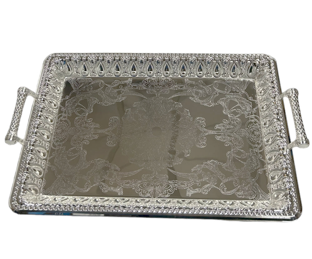 Tablett rechteckig silber 34x48 cm