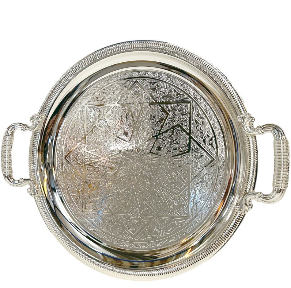 Plateau marocain rond avec poignée