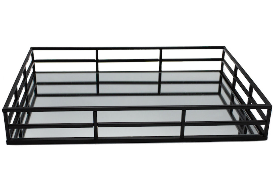 Dienblad met spiegel mat zwart 42cm x 28cm