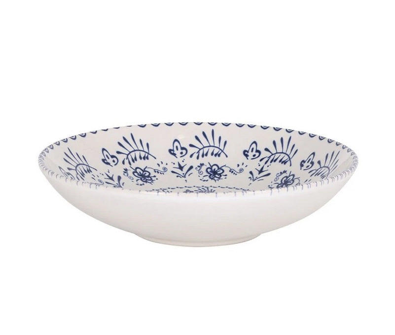 Tiefer Pastateller 24 cm blau-weiß