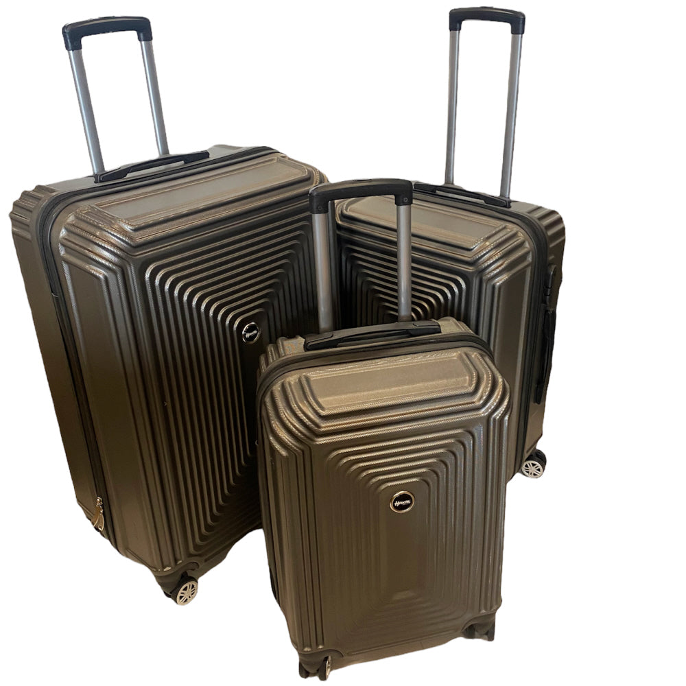 Valise 3 pièces – Trolley rigide avec serrure TSA Gris foncé