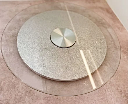 Rotating Serving Tray - revolving - 45 cm - tempered glass - transparent