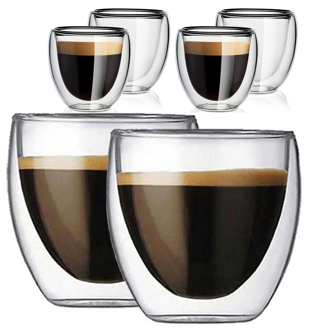 Espresso glass - Double-walled coffee glasses - set of 6 pieces 100ml