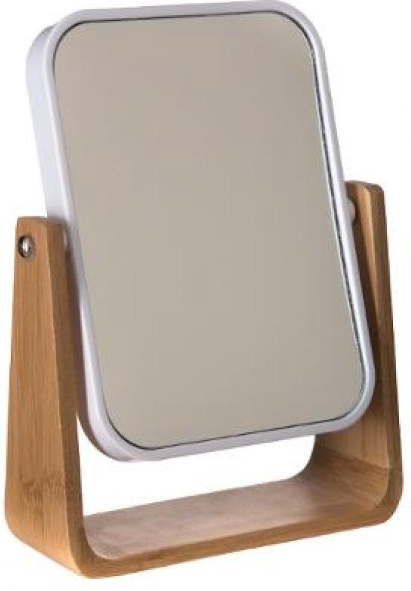 Dubbele make-up spiegel/scheerspiegel op voet 16 x 6 x 22 cm