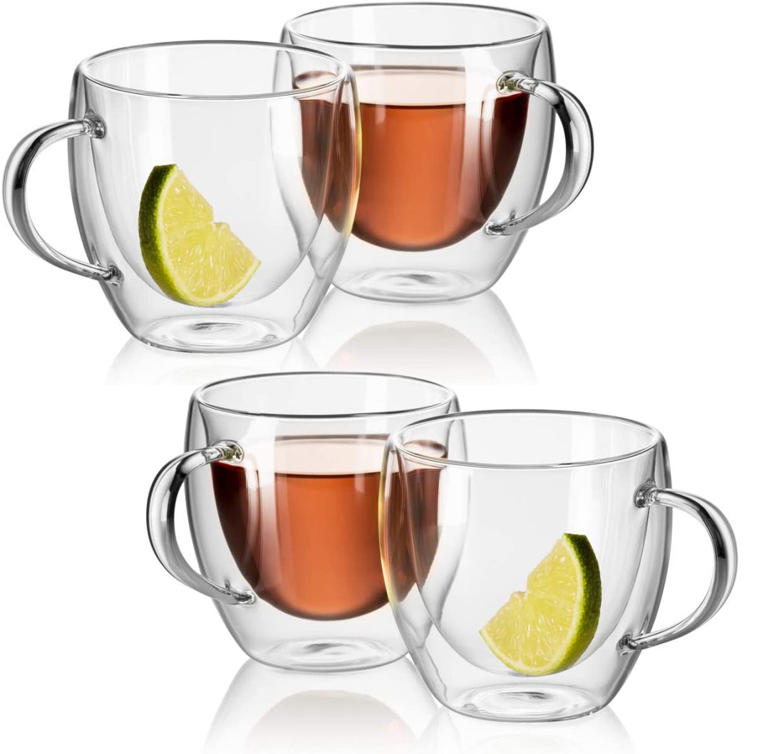 Verres à double paroi avec anse - set de 4 x 250 ml