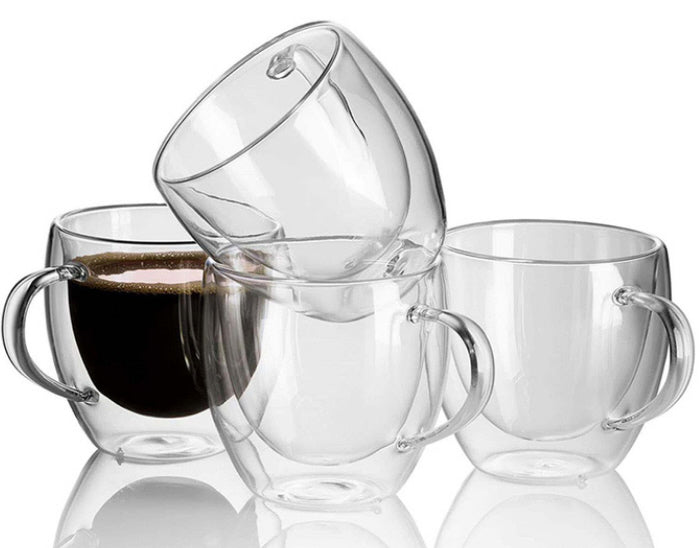 Verres à double paroi avec anse - set de 4 x 250 ml