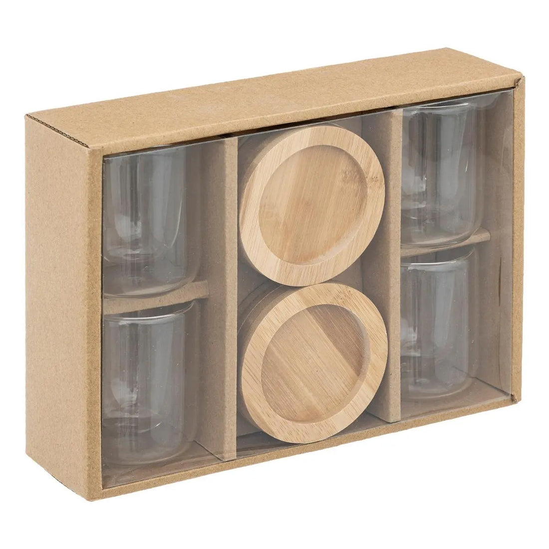 Double-walled coffee / tea glasses - 4 pieces + coasters - Espresso glass - 80 ML