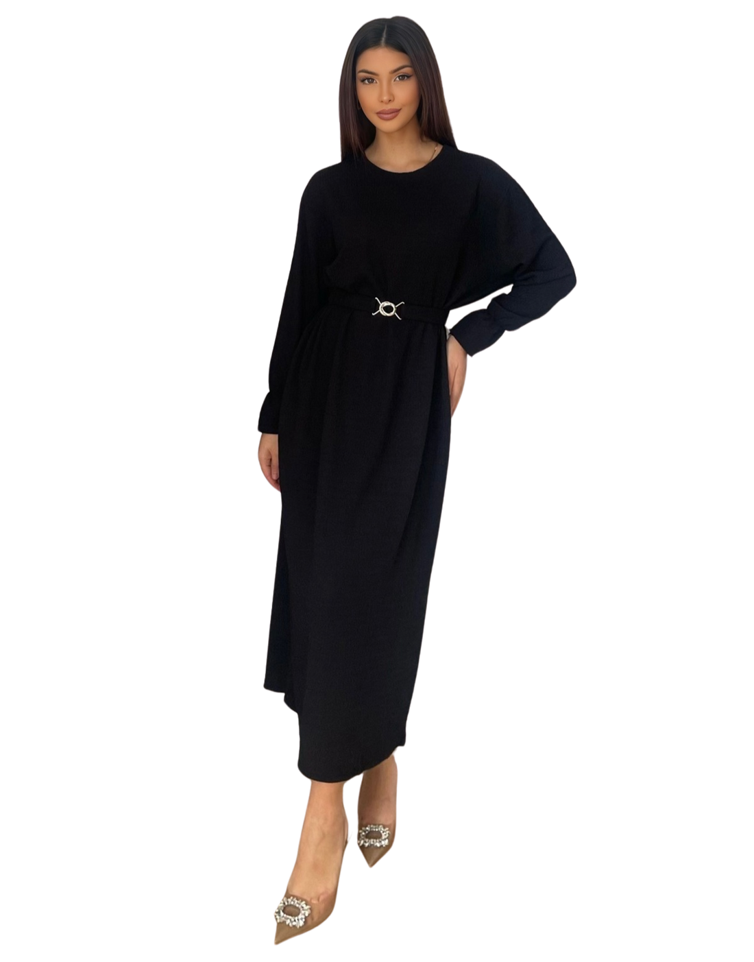 Alina dress – damesjurk in zwart, beige, gebroken wit of lime