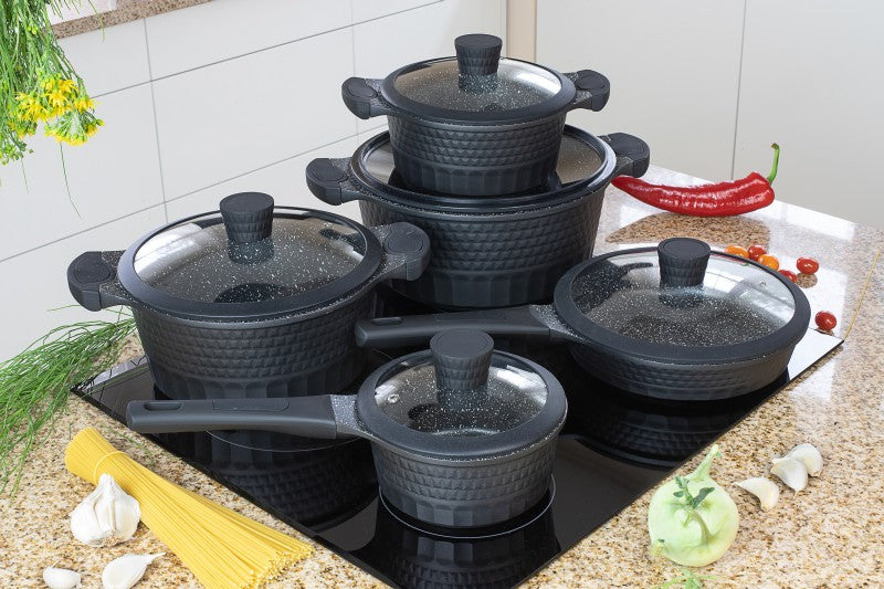 Edenberg Luxe10-Delige Keramische/Marmeren coating Pannenset