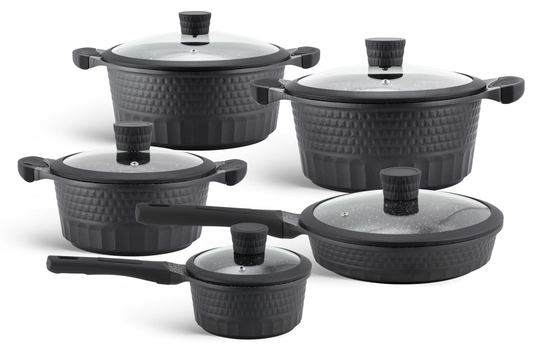 Edenberg Luxe10-Delige Keramische/Marmeren coating Pannenset