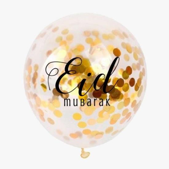 Eid Mubarak gold confetti balloons (5 pieces)