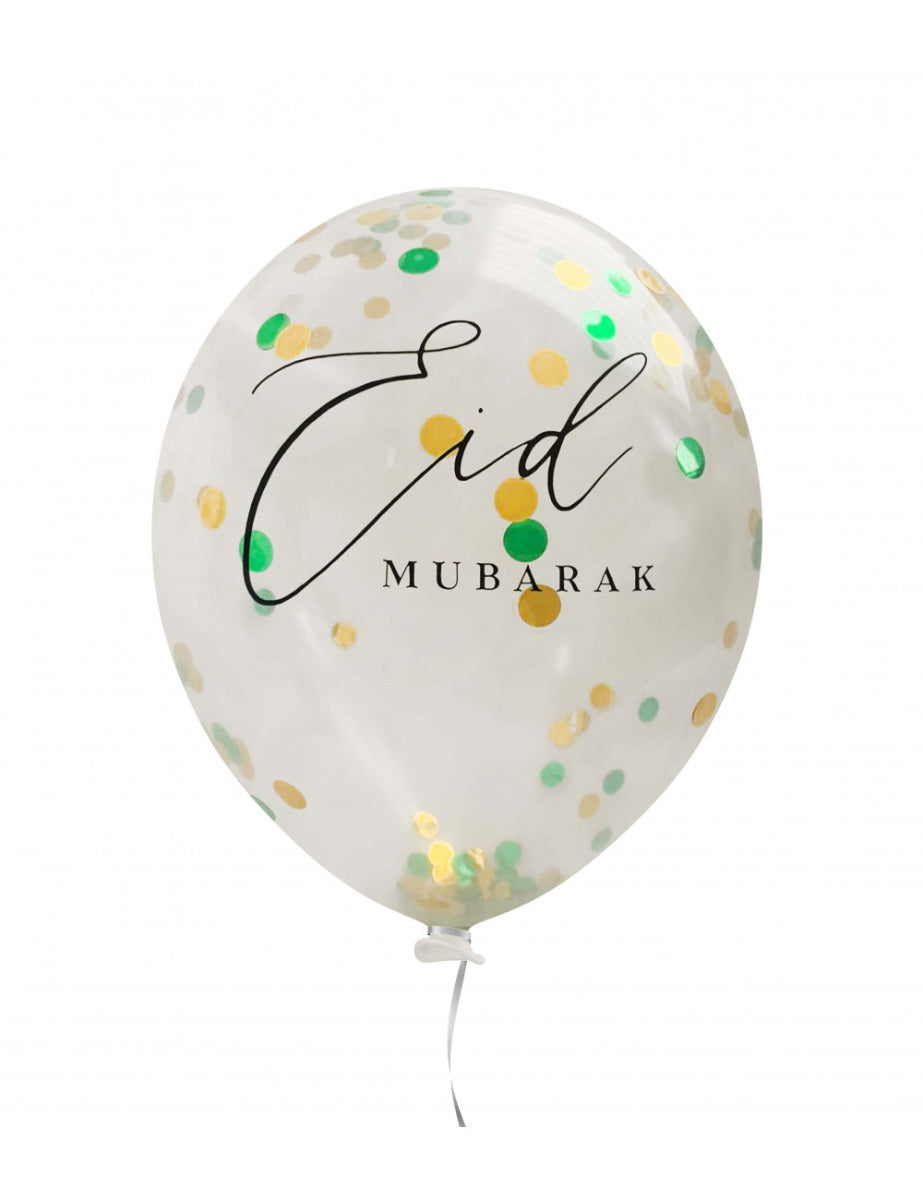 Eid mubarak ballonnen mintgroen Confetti (5 stuks)