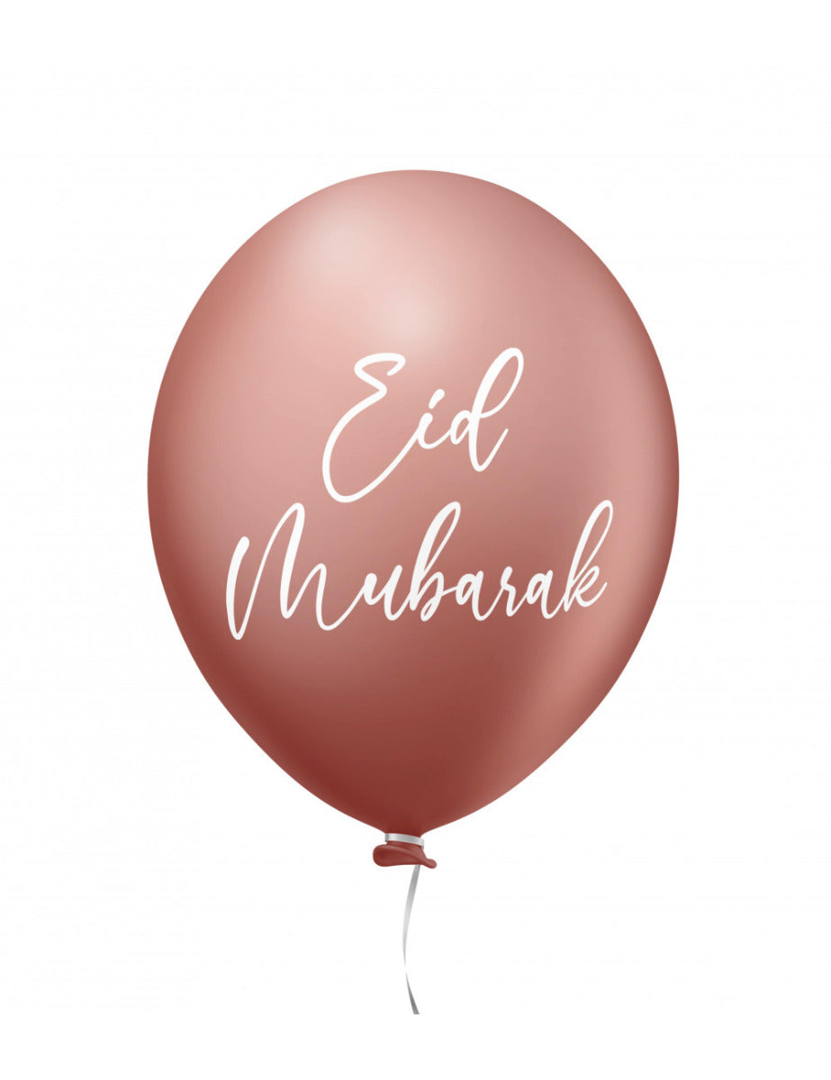 Ballons Eid Mubarak Or rose 6 pièces