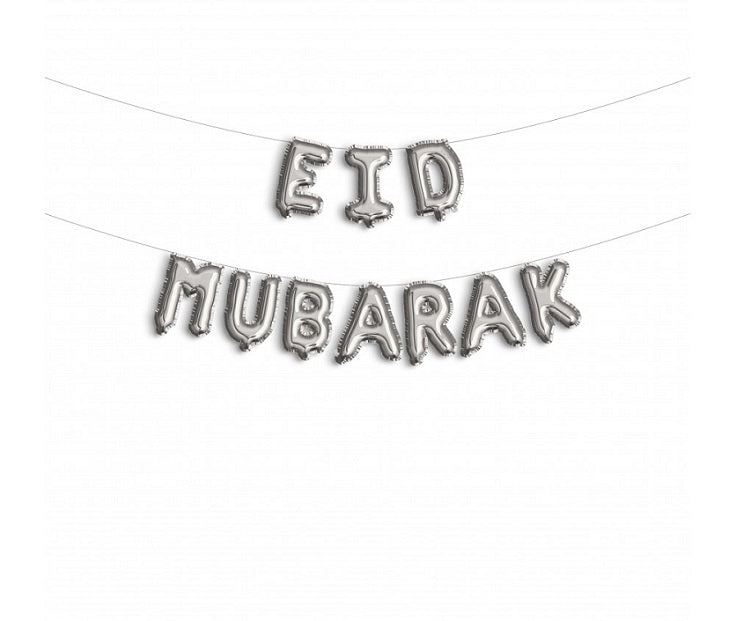 Eid Mubarak Folienballon Silber